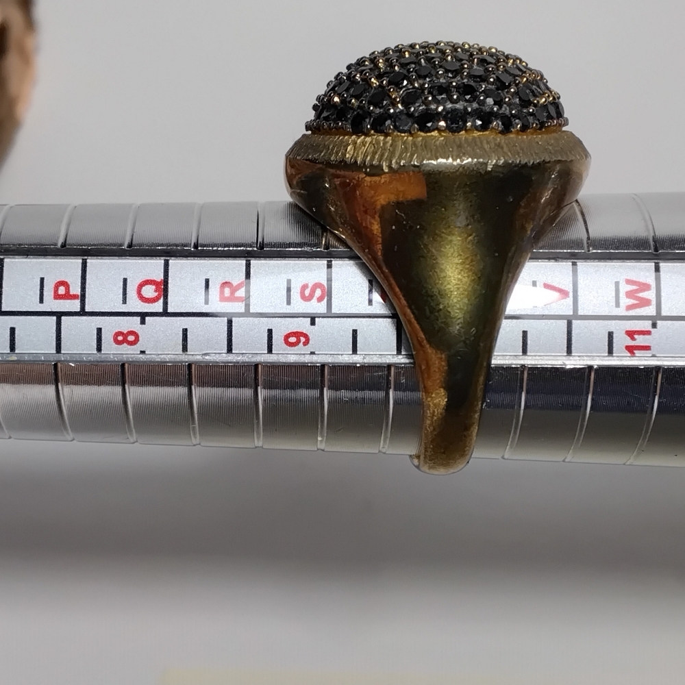 925 Bronze Milor Italy Black Spinel Ring Sz 10 - Picture 8 of 8